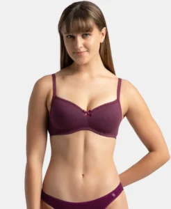 Jockey Wire-Free Padded T-Shirt Bra with Lace Styling