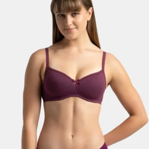 Jockey Wire-Free Padded T-Shirt Bra with Lace Styling